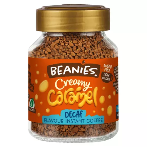 Beanies Krémes karamella ízű koffeinmentes instant kávé 50 g - Reform Nagyker