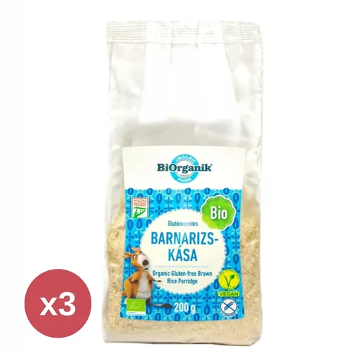 BiOrganik Bio instant gluténmentes barnarizs-kása TRIO 3X200 g