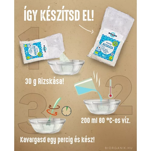 BiOrganik Bio instant gluténmentes rizskása TRIO 3X200 g