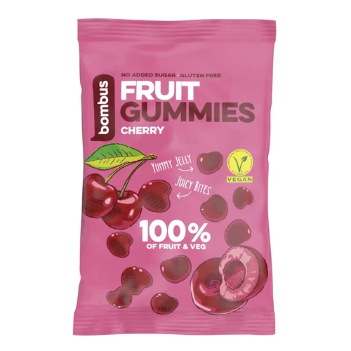 Bombus Fruit Energy gummies cseresznyés gyümölcscukorkák 35 g - Natur Reform