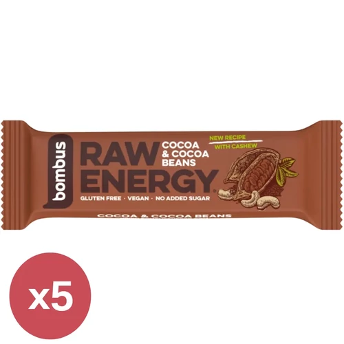 Bombus RAW ENERGY kakaó & kakaóbab csomag 5X50 g - Reform Nagyker
