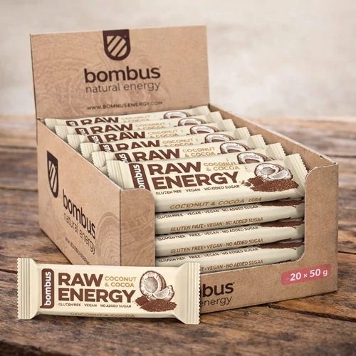 Bombus RAW ENERGY Kókusz & kakaó kínáló 20X50 g