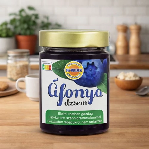 Dia-Wellness Áfonya lekvár csökkentett szénhidráttartalommal 380 g - Reform Nagyker