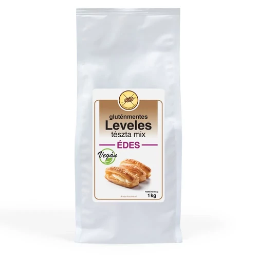 Gluténmentes Vegán Leveles tészta mix édes 1 kg cöliákiás croissant alap vegán édes lisztkeverék