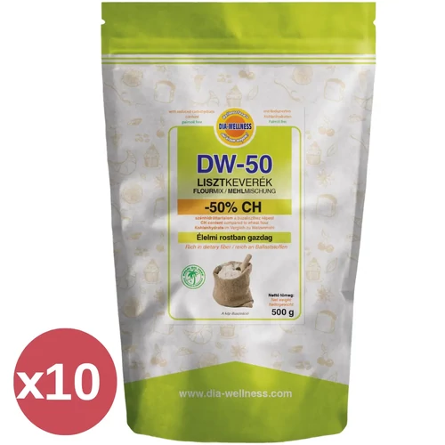 Dia-Wellness DW-50 szénhidrát csökkentett lisztkeverék kínáló 10×500 g