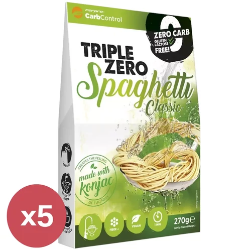 Forpro Triple Zero spagetti alakú konjac tészta 5x200 g alacsony kalóriás alternatíva