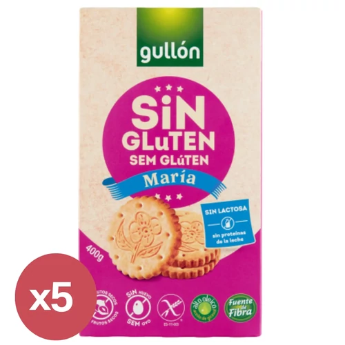 Gullón Maria – gluténmentes keksz 5x380 g – vegán, allergénmentes, klasszikus ízű keksz