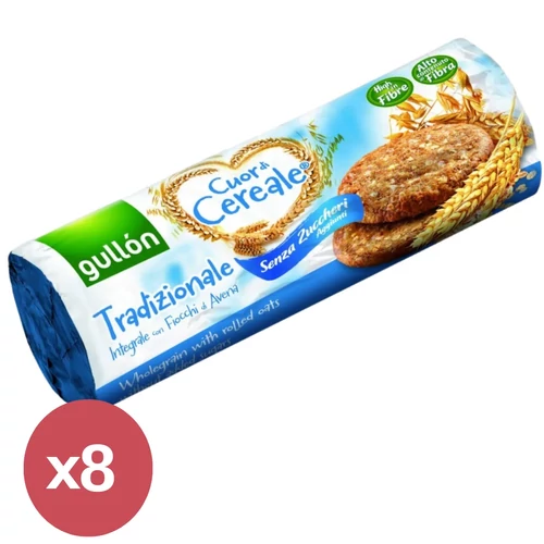 Gullón Élelmi rostban gazdag keksz 8x280 g – cukormentes, teljes kiőrlésű, rostdús keksz