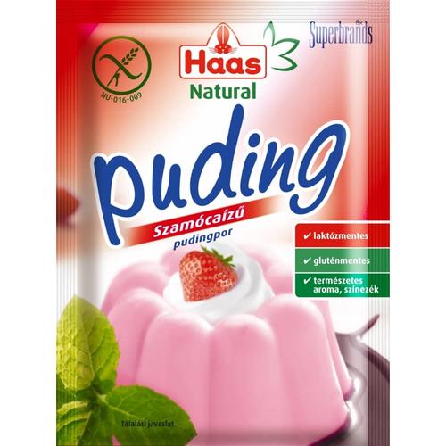 Haas Natural szamócaízű pudingpor kalciummal 40 g  - Reform Nagyker