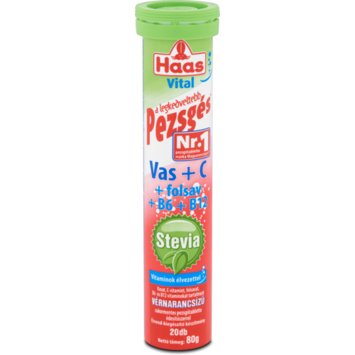 Haas Stevia Vas+C cukormentes pezsgőtabletta 80 g - Reform Nagyker