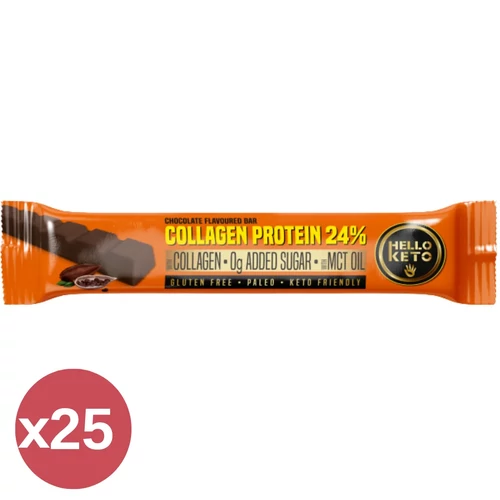 Hello Keto Csokoládé ízű kollagénprotein szelet édesítőszerekkel 40 g