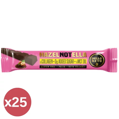 Hello Keto mogyorókrémes kollagénprotein szelet 25x40 g kínáló csomag, egyenként csomagolt rudakkal