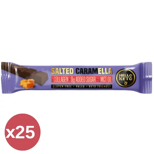 Hello Keto sós-karamell ízű kakaóvaj-szelet 25x40 g kínáló csomag, egyenként csomagolt rudakkal