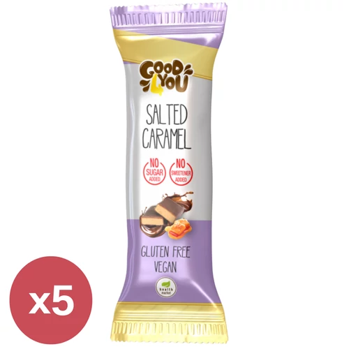 Health Market Good4You sós karamell ízű szelet 5x25 g csomag, egyenként csomagolt rudakkal