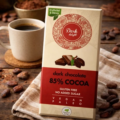 Health Market Dark Delight Étcsokoládé édesítőszerekkel kínáló 10X80 g