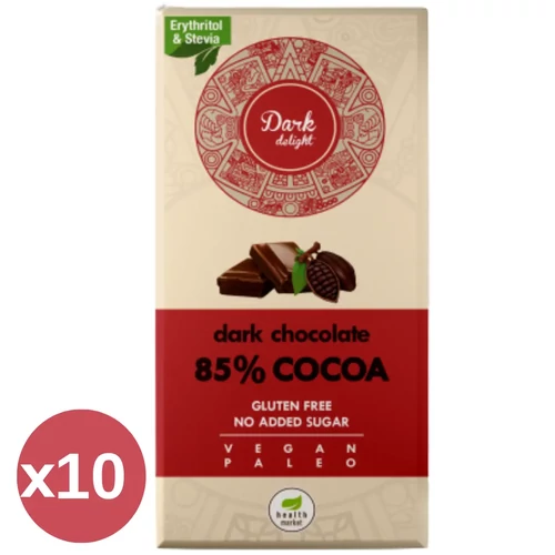 Health Market Dark Delight 85% étcsokoládé 10x80 g kínáló csomag, intenzív kakaós tábla