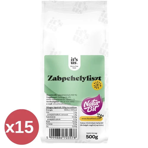 It's us NATURBIT Zabpehelyliszt gluténmentes kínáló 15X500 g