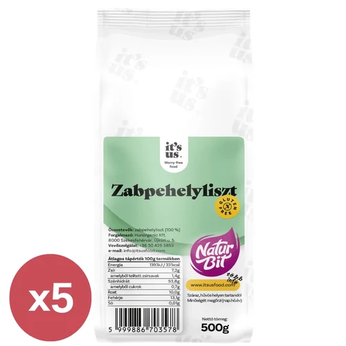 It’s us NATURBIT gluténmentes zabpehelyliszt csomag 5×500 g