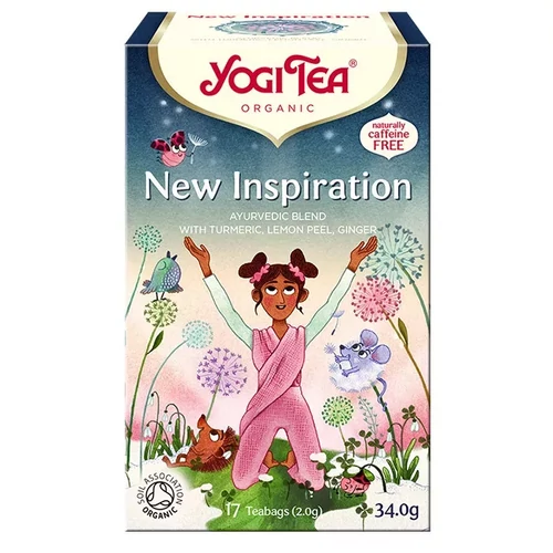 YOGI TEA BIO Új inspiráció tea 17x2 g – bio kurkuma gyömbér citromos fűszertea koffeinmentes ayurvédikus receptúra alapján