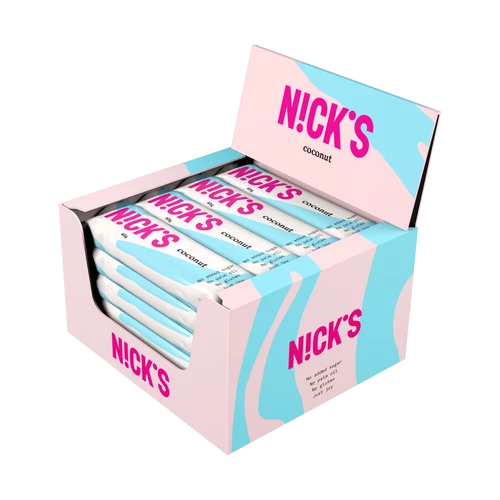 N!ck's Coconut gluténmentes kókuszos szelet 15x40 g – cukormentes, rostdús snack