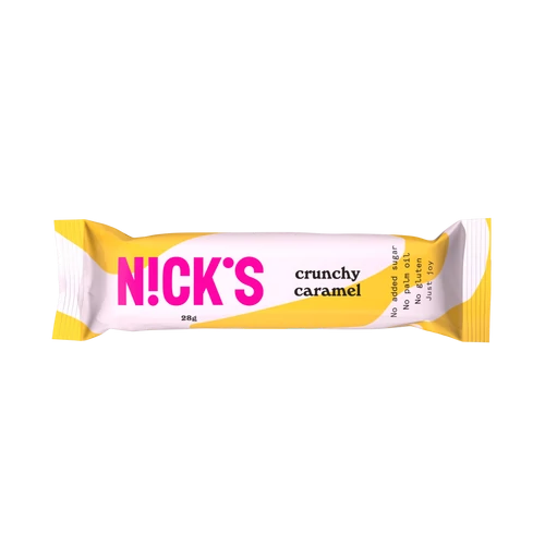 N!ck’s Crunchy Caramel - Ropogós mandulagrillázs tejcsokoládéval leöntve 28 g - Reform Nagyker