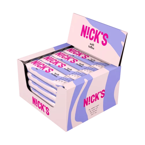 N!ck's Soft Toffee – Tejkaramellás szelet kínáló 15x28 g – gluténmentes, cukormentes karamellás édesség