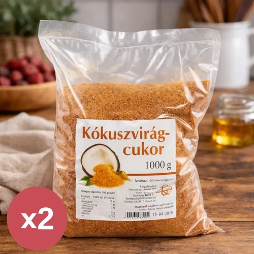 N&Z Kókuszvirágcukor DUO 2×1000 g csomagolás, 100% növényi eredetű kókuszvirágcukor