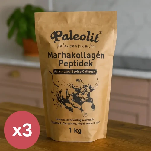 Paleolit Marhakollagén Peptidek 3 havi csomag 3x1000 g tasakos kiszerelés