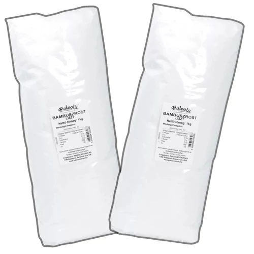 Paleolit Bambuszrost liszt DUO 2x1 kg kiszerelésben, 100% bambuszrost liszt sütéshez és pékáruk rosttartalmának növeléséhez