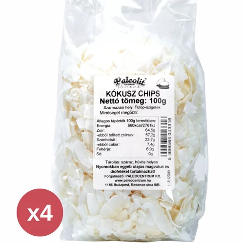 Paleolit Kókusz chips 4X100 g