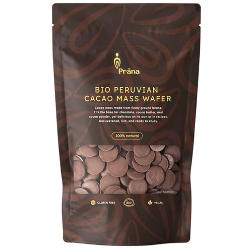 Prana bio perui kakaómassza tallér 100 g kiszerelésben, adalékmentes kakaó csokoládékészítéshez, sütéshez és forró italokhoz, könnyen adagolható tallér formában.