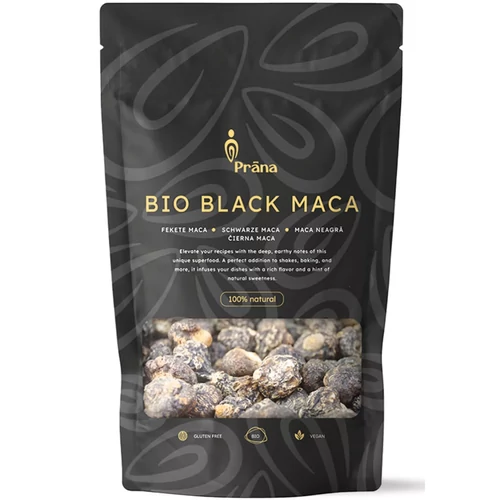 Prana bio fekete maca por 250 g, 100% organikus maca gyökérből, smoothie-k, turmixok és ételek készítéséhez, tápanyagban gazdag és könnyen adagolható.