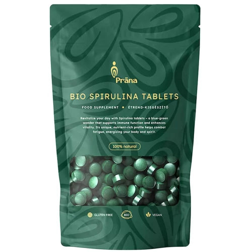 Prana Spirulina tabletta 125g kiszerelésben, spirulina algából készült, könnyen adagolható tabletta mindennapi használathoz.