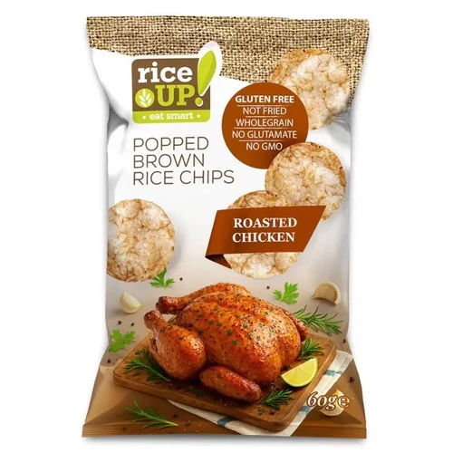 Rice Up! Chips Sült csirke ízesítésű 60 g – puffasztott barna rizs chips sült csirke ízesítéssel, olívaolajjal