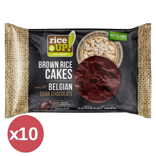 Rice UP! étcsokoládés barna rizs snack 10x30 g – gluténmentes, ropogós, egészséges nasi