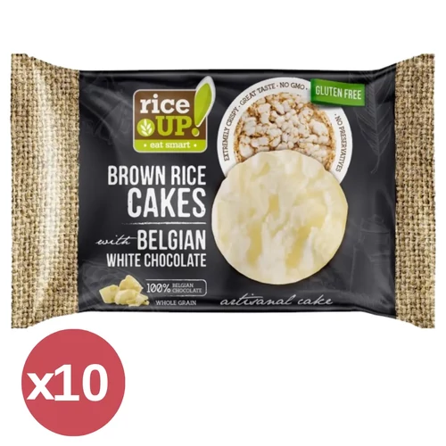 Rice UP! fehércsokoládés barna rizs snack 10x30 g – gluténmentes, ropogós, édes nasi