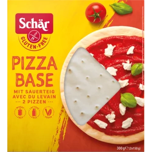 Schär Gluténmentes pizzaalap 300 g – glutén-, tej- és tojásmentes pizzaalap gyors pizzához