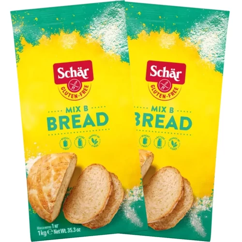 Schär Mix B Gluténmentes kenyérliszt DUO 2x1000 g, tojás-, tej- és laktózmentes lisztkeverék
