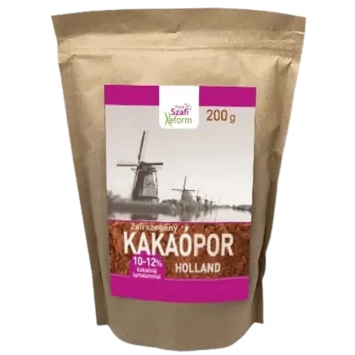 Szafi Reform zsírszegény holland kakaó (10-12% kakaóvaj tartalom) 200g