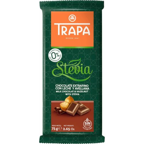 Trapa Stevia nsa tejcsokoládé mogyoróval 75 g - Reform Nagyker