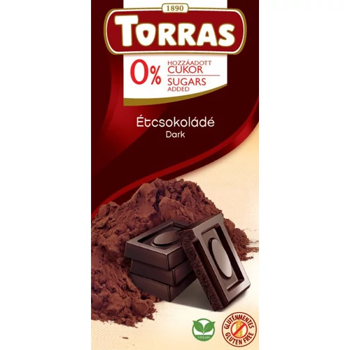 Torras vegán étcsokoládé hozzáadott cukor nélkül 75 g – Natur Reform