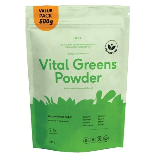 UKKO Vital Greens 100% natúr szuperzöld keverék 500 g – növényi szuperfood italpor