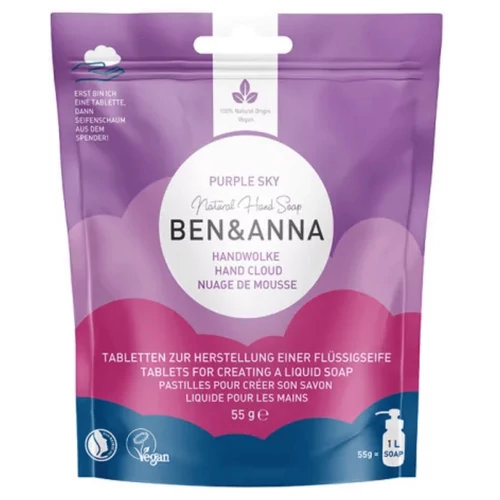 BEN&ANNA Purple Sky natúr szappantabletta (szappanhab-adagolóhoz) 10 db(55 g) –  Reform Nagyker