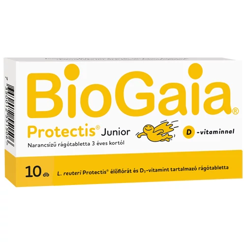 BioGaia Junior narancsos rágótabletta D-vitaminnal 30 db