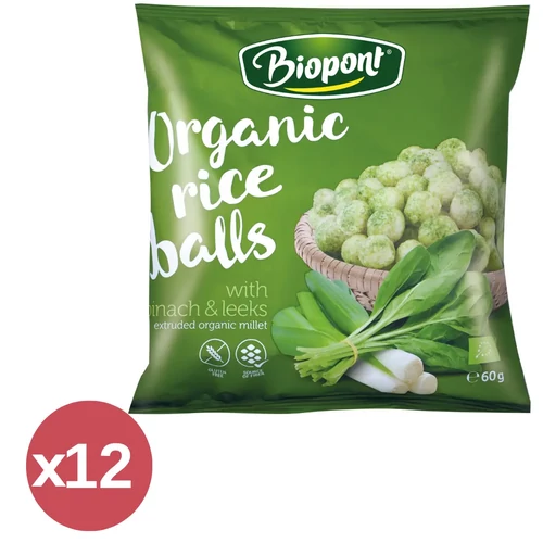 Biopont Extrudált Rizsgolyó spenóttal és póréhagymával kínáló 12X60 g – Natur Reform
