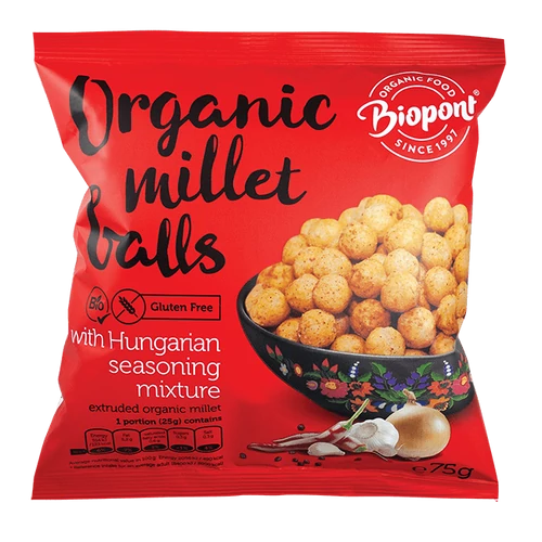 Biopont Extrudált kölesgolyó, magyaros ízesítésű 75 g – Reform Nagyker
