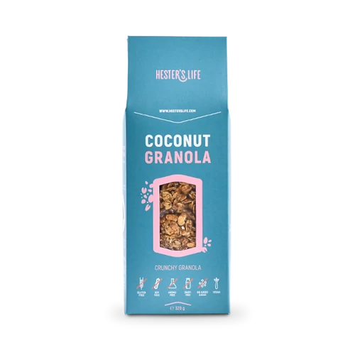 Hester’s life coconut granola – kókuszos granola 320 g - Reform Nagyker