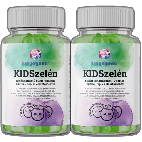 Freyagena KIDSzelén gumitabletta DUO 2x60 db zöldalma ízzel és szerves szelénnel