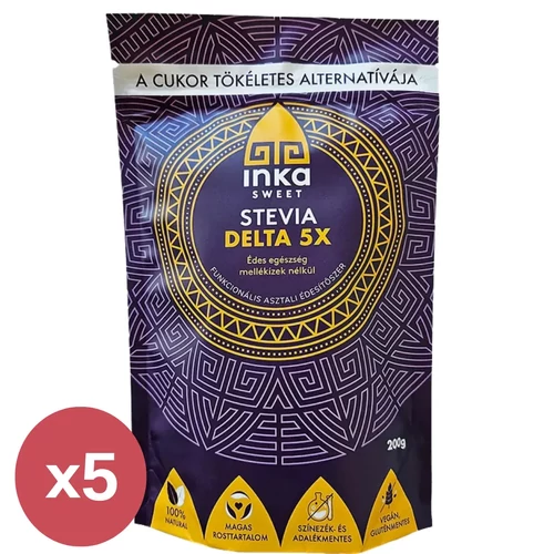 Inka Sweet Stevia Delta 5x csomag 5×200 g – mellékízmentes természetes stevia édesítő cukorhelyettesítő nagyobb kiszerelés