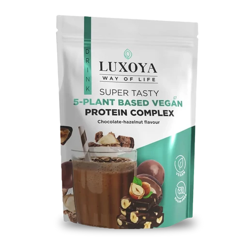 LUXOYA Vegán fehérje italpor 450 g - Csokoládé-Mogyoró ízű